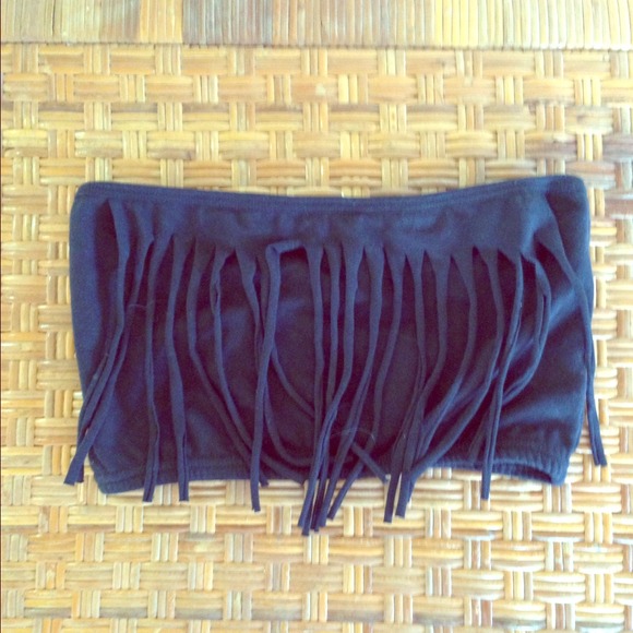 Black fringe bandeau