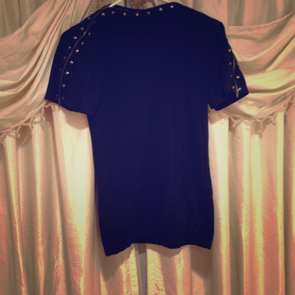 BCBG studded zipper sweater