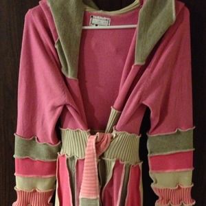 Upcycled Sweater Coat- Raspberry Pixie