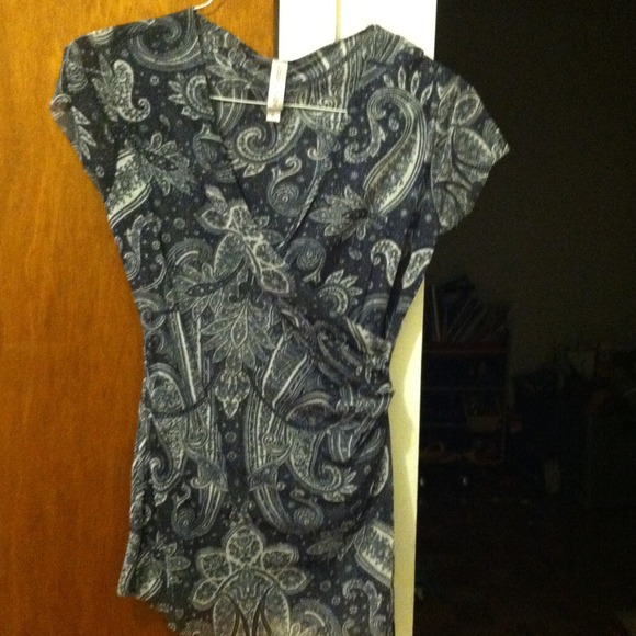 Beautiful gray and white wrap shirt! NWOT