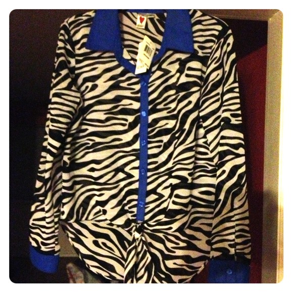 Medium Love Rocks Zebra striped shirt
