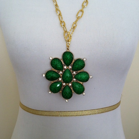 SALE! HP 12/3 & 1/26!!! Emerald Green necklace - Picture 2 of 4