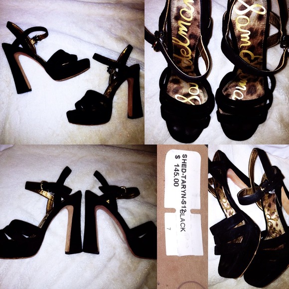 Sam Edelman black velvet heels