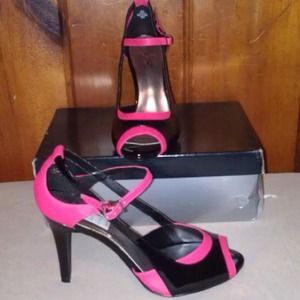 Pink & Black Patent Leather Heels