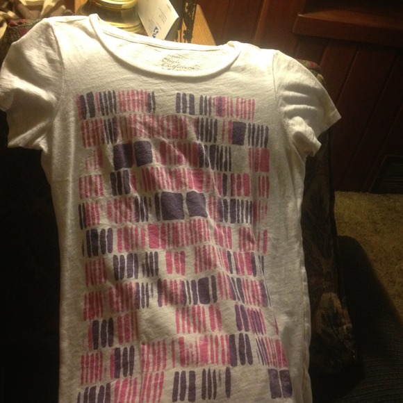 White purple pink tee
