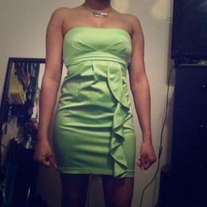 Neon green cocktail dress