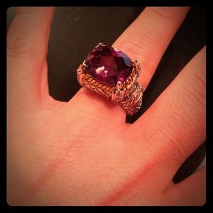 David Yurman Inspired Ring with Amethyst Stone