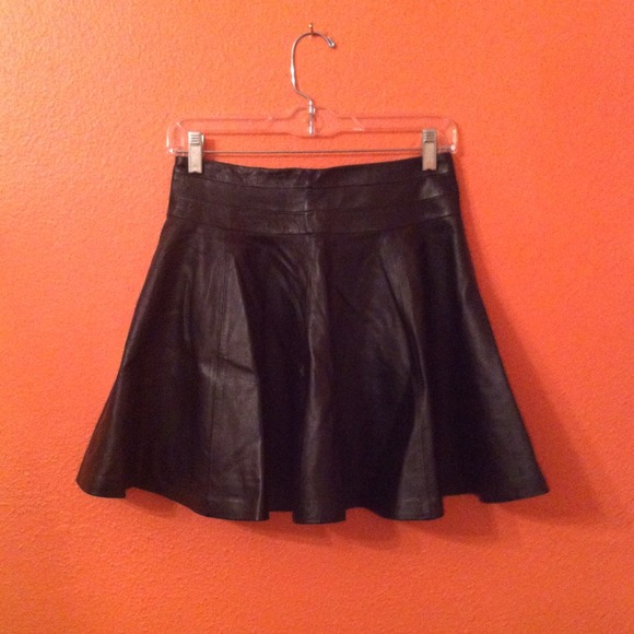Milly Leather Black Skirt
