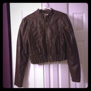DollHouse Chocolate Faux Leather Moto Jacket
