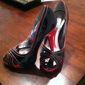 Black and red heels
