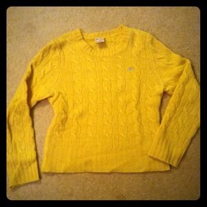Yellow Cable Knit Abercrombie & Fitch Sweater