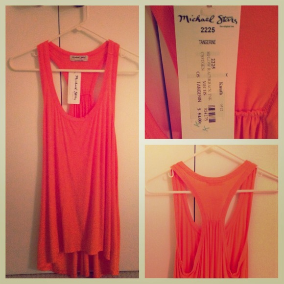 Michael Stars hi-low racer back tank (tangerine)