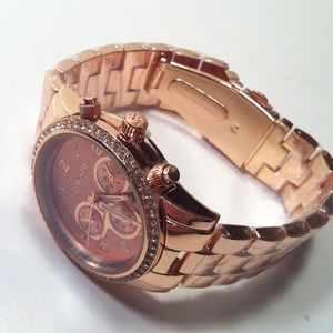 Rose-gold MK Chronograph Runway Style Glitz Watch