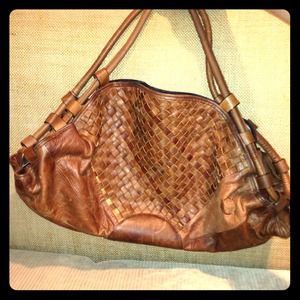 Chocolat(brand) light brown leather handbag