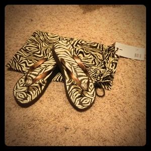 Brighton zebra flip flops