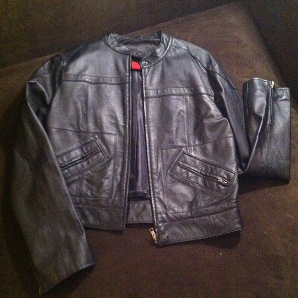 Black leather lined jacket