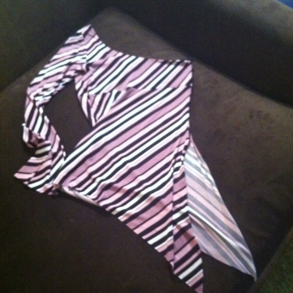 Off the shoulder striped dress top