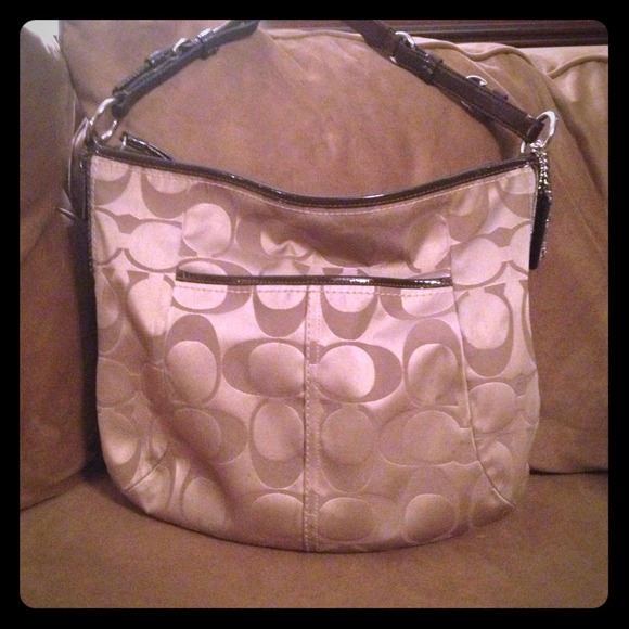 Coach brown and beige purse. Big Signature c's.