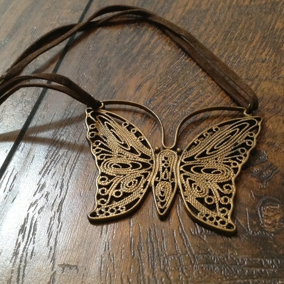 Butterfly Suede Necklace