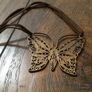 Butterfly Suede Necklace