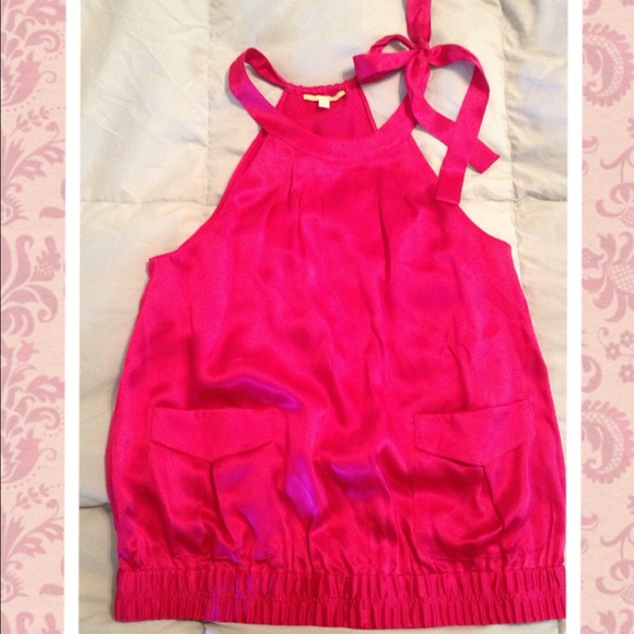 ⛔Sold in Bundle!⛔Gianni Bini Pink Silk Halter Top