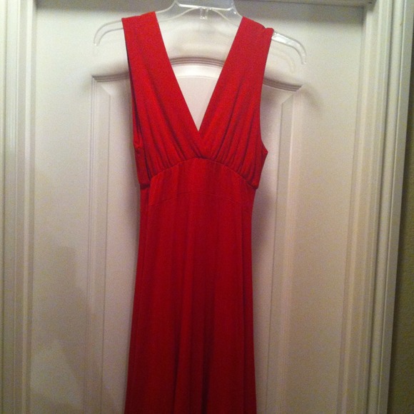Red cotton tank dress
