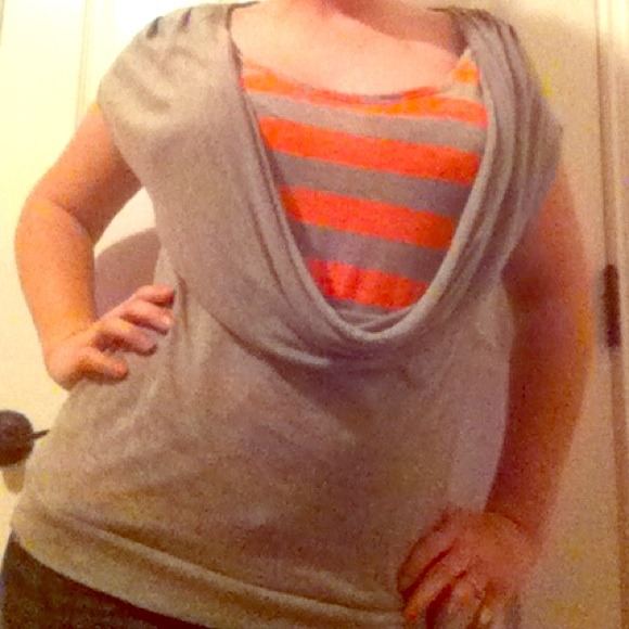 Neon Orange & Grey Top