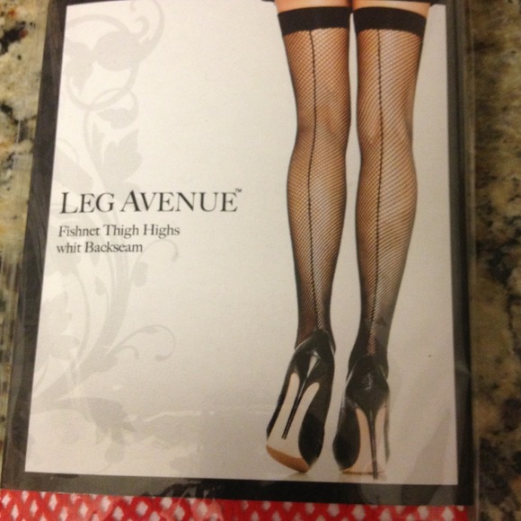 Fishnet Thigh Highs in Red