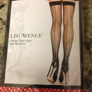 Fishnet Thigh Highs in Red