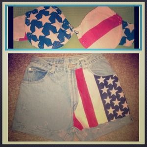 High waisted shorts with bra to match....