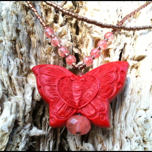 Anthropologie butterfly necklace