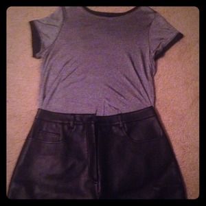 Pleather high waisted mini skirt