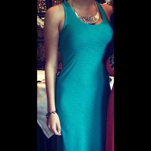 Blue/green long dress so comfortable!