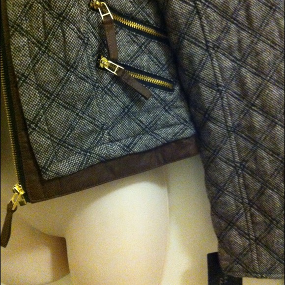 ZARA Quilted Tweed Moto Style Jacket - Picture 2 of 4