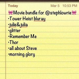 Reserved! Movie bundle for @stephlowrie