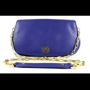 Tory Burch blue Robinson Clutch