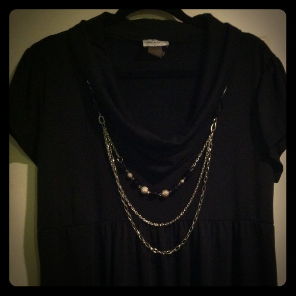 ***SOLD IN BUNDLE*** Black cowl neck dress