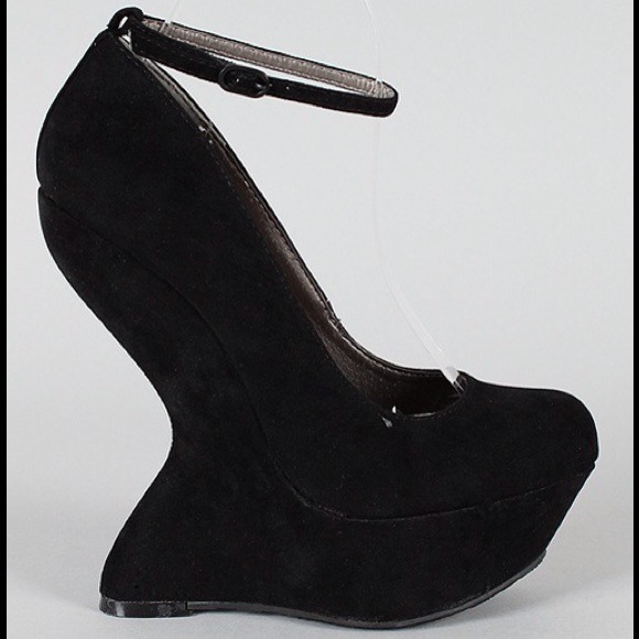 Black heeless wedges BRAND IN BOX