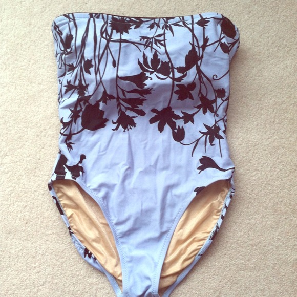 SOLD Gottex bathing suit in periwinkle and black