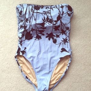 SOLD Gottex bathing suit in periwinkle and black