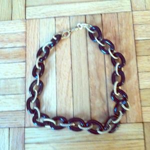 ****Black and gold chain link necklace