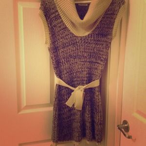 Loose turtle neck sweater dress.