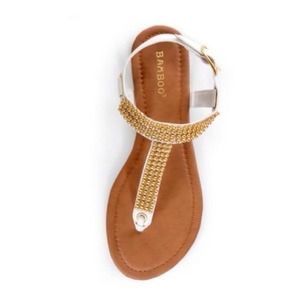 ❌Sold❌ Bamboo white & gold sandals