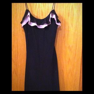 Bisou bisou flirty black and pink dress