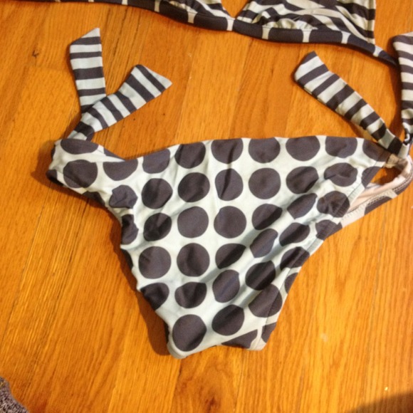 Blue striped and polka dot bikini - Picture 2 of 2