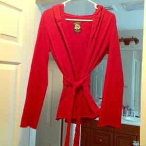 Lucky brand red wrap sweater