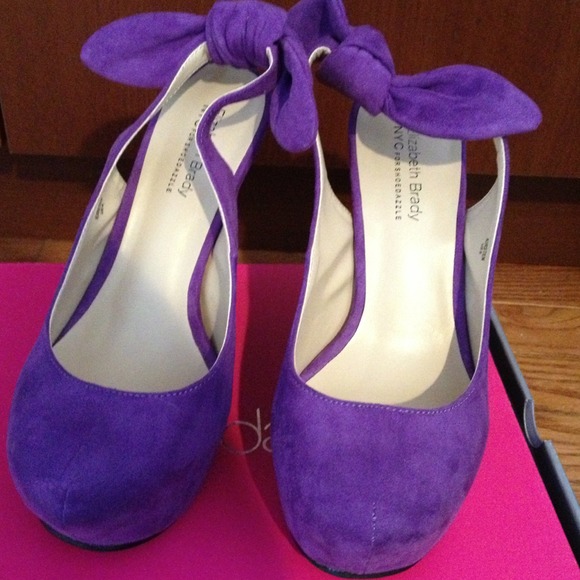 Purple high heel shoes