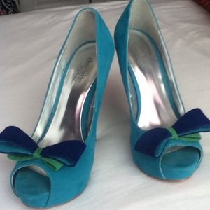 Aqua heels from Charlotte Russe.