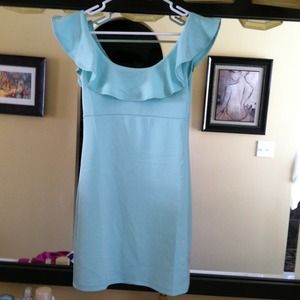 Mint color scuba knit bodycon dress