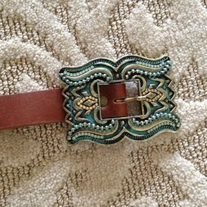 gorgeous brown belt and pink silk scarf .bundled